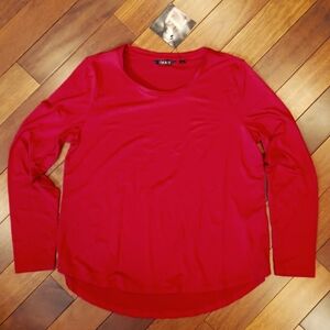 Iman Global Chic Women's size Large Red long sleeve shirt.